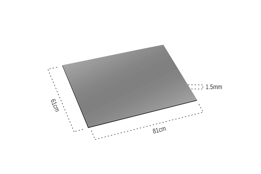 1,6 mm Ayna Pleksi Gümüş - 81x61 Cm