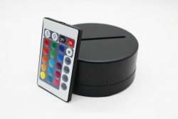 3D Gece Lamba Kaidesi - Siyah- RGB - Kumandalı - Thumbnail