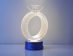 3D lamp- LED - Yellow light color - Blue appearance color - Thumbnail