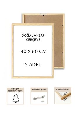  - 40x60 Ahşap Çerçeve 5'li Paket