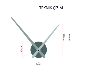 Büyük Duvar Saati Mekanizması - Altın - 2