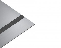 Abs kazıma plakası Satine Gümüş-Siyah Fırcalı Mat 1.6mm - 120x60 Cm - Thumbnail