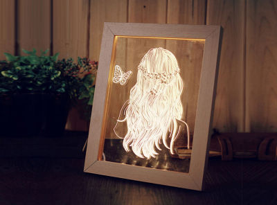 Ledli 3D Fotoğraf Çerçevesi - Doğal Çam - Gün Işığı - 4