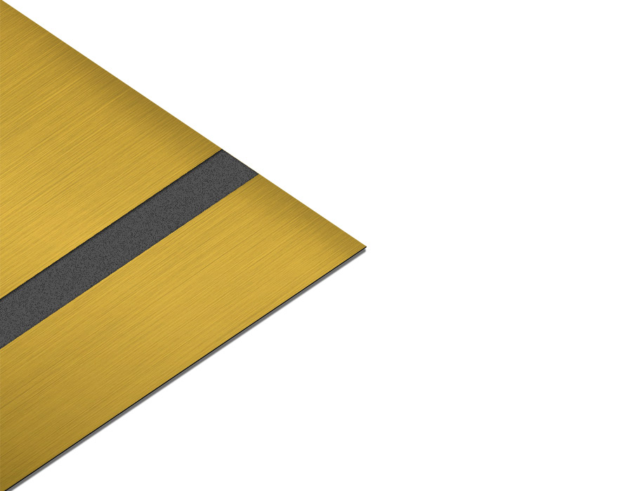 Abs kazıma plakası Satine Altın-Siyah Fırcalı Mat 0.8mm - 120x60 Cm