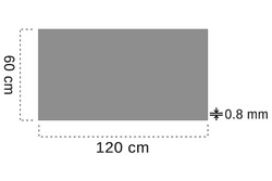 Abs kazıma plakası Satine Gümüş-Siyah Fırcalı Mat 0.8mm - 120x60 Cm - Thumbnail