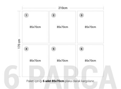 Siyah Çift Yüz Boyalı 2.7mm Mdf - 85x70 Cm (6 Parça) - 2
