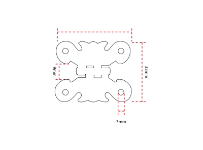Süslü Küçük Kelebek Metal Menteşe Altın - 2